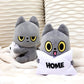 HAKONGEE Grey Cat Plush, Kawaii Weighted Cat Holding Home Pillow, 6"