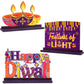 3 Pack Diwali Table Decorations Deepawali Wooden Centerpieces Happy Diwali Wooden Sign for Traditional Indian Hindu Festival of Lights Party Supplies