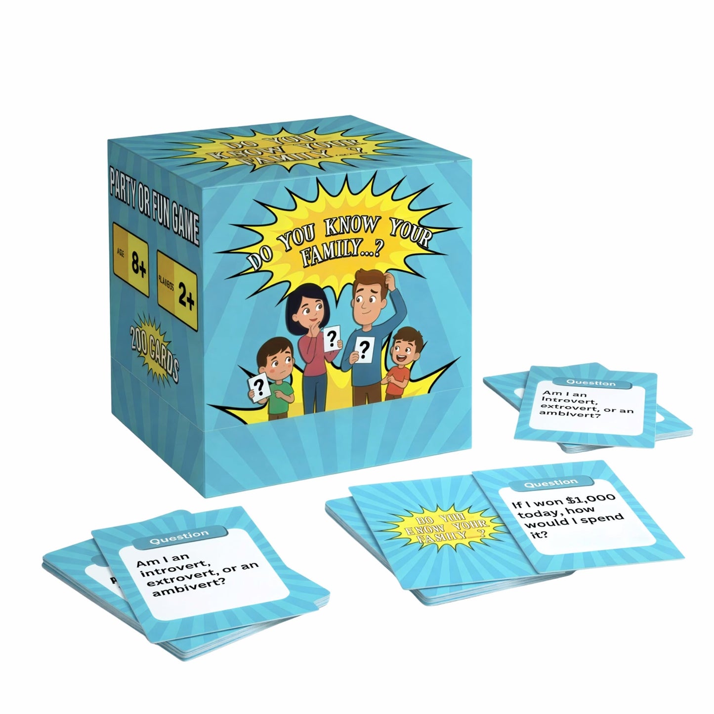 Superious Do You Know Your Family? - Family Question Card Game for Kids, Teens & Adults | 200 Cards Game | Fun Family Game Night, Couples & Travel