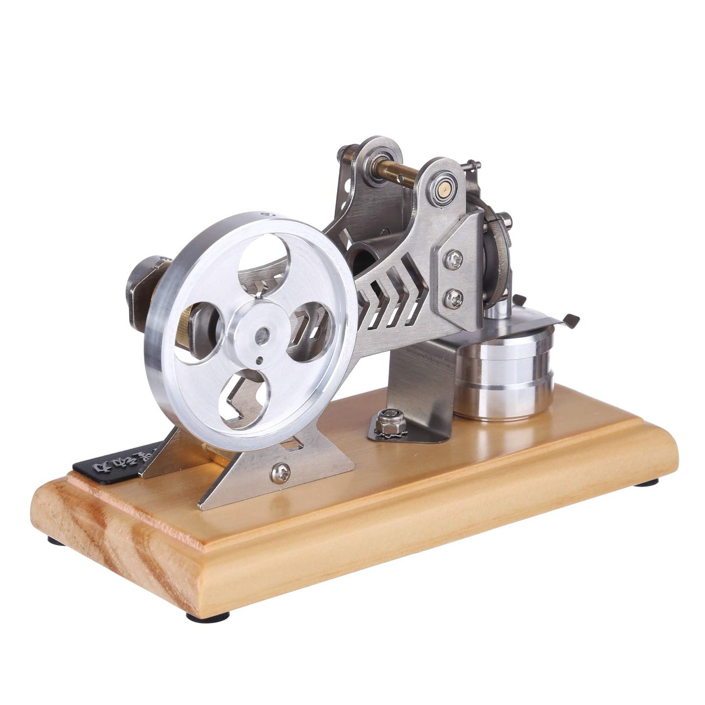 ENGINEDIY Engine Model Kit for Adults - DIY All-Metal Vacuum Stirling Engine Stem Steam Model Set with Solid Wood Baseplate Build Your Own Stirling
