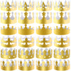 SIQUK 30 Pieces Paper Crowns Gold Paper King Crown Hats Golden Birthday Party Crown for Kids Adults