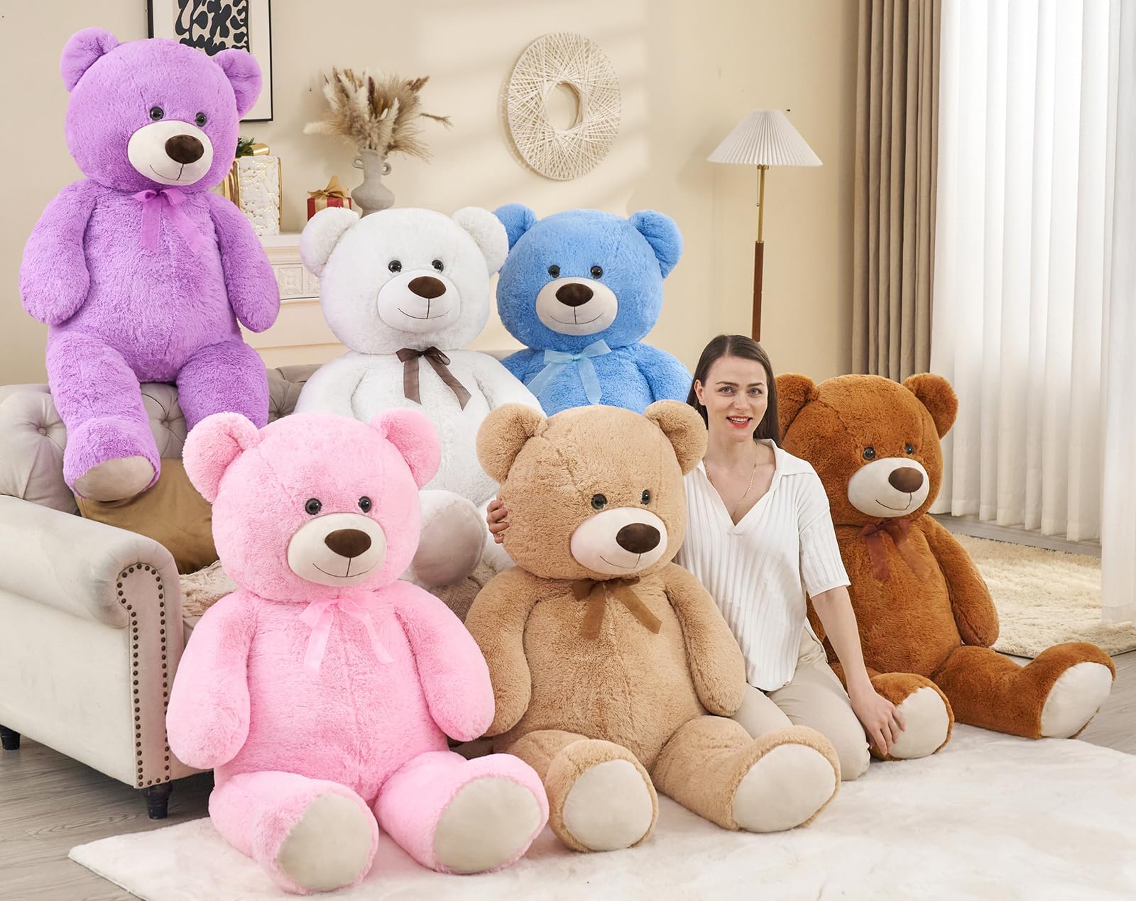 Toys Studio Ultra Soft Teddy Bear 51 inch Giant Stuffed Animal for Girls Large Stuffed Teddy Bear Plush Toy Women Kids Gifts Christmas Easter