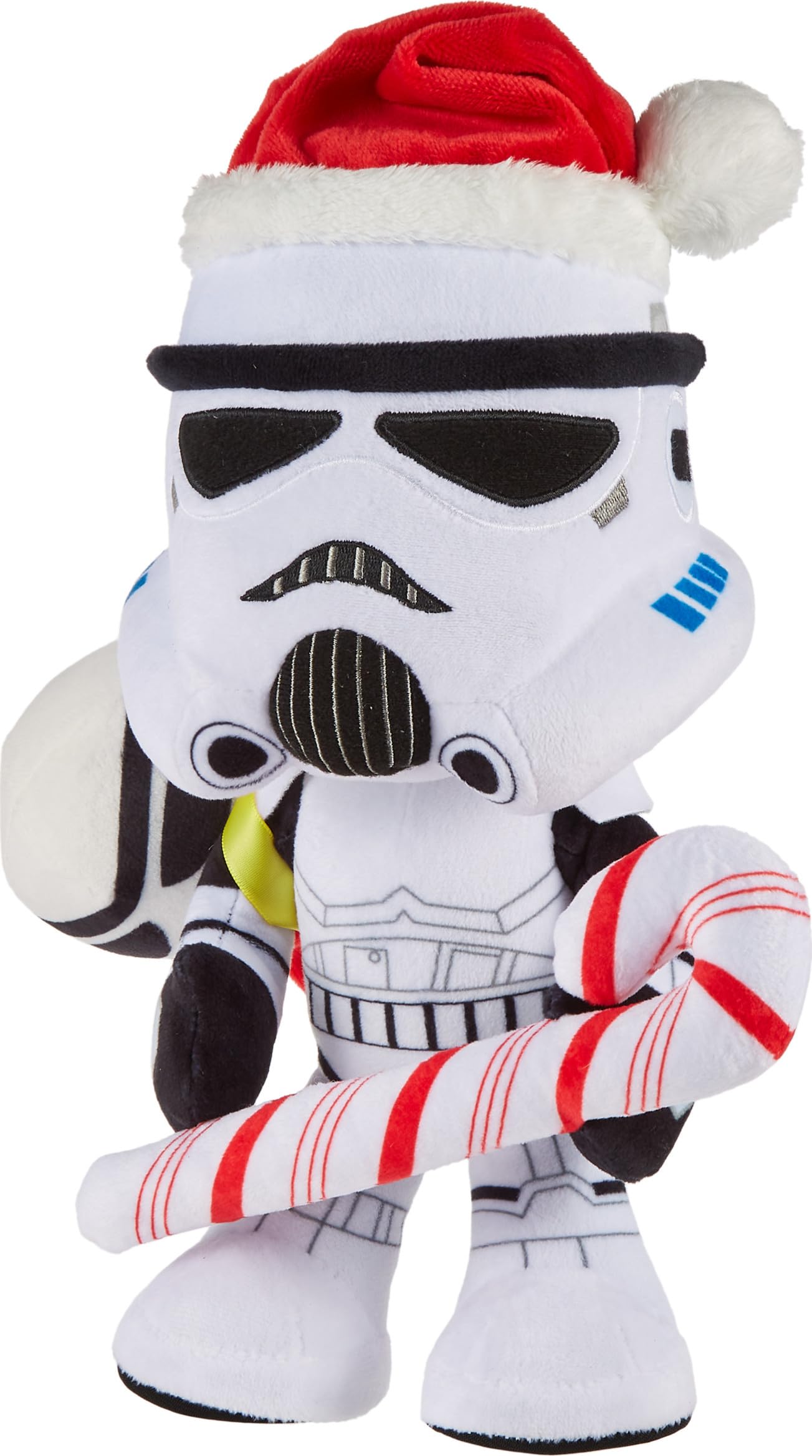 Mattel Star Wars Stormtrooper Plush Doll & Ornament, 10-inch Soft Toy with Santa Cap, Candy Cane & Sack that Stores the Holiday Decoration