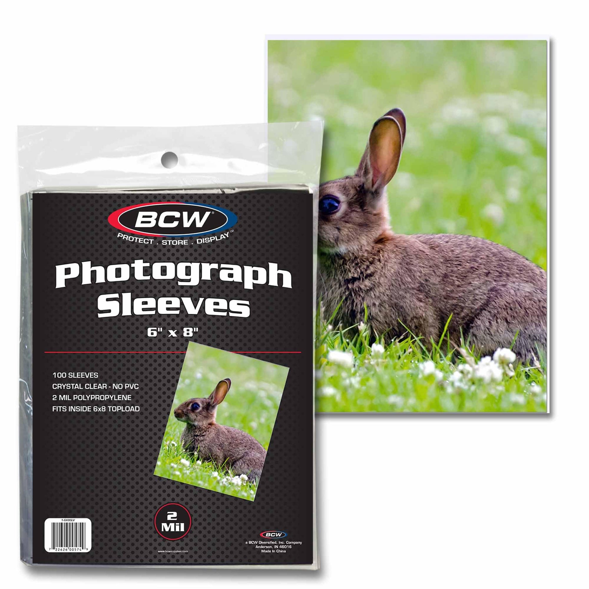 BCW 6x8 Photo Sleeves - 100 Pack | Archival Photo Sleeves for Art, Postcards & Photos | Acid-Free, No PVC | Archival Quality for Storage & Display