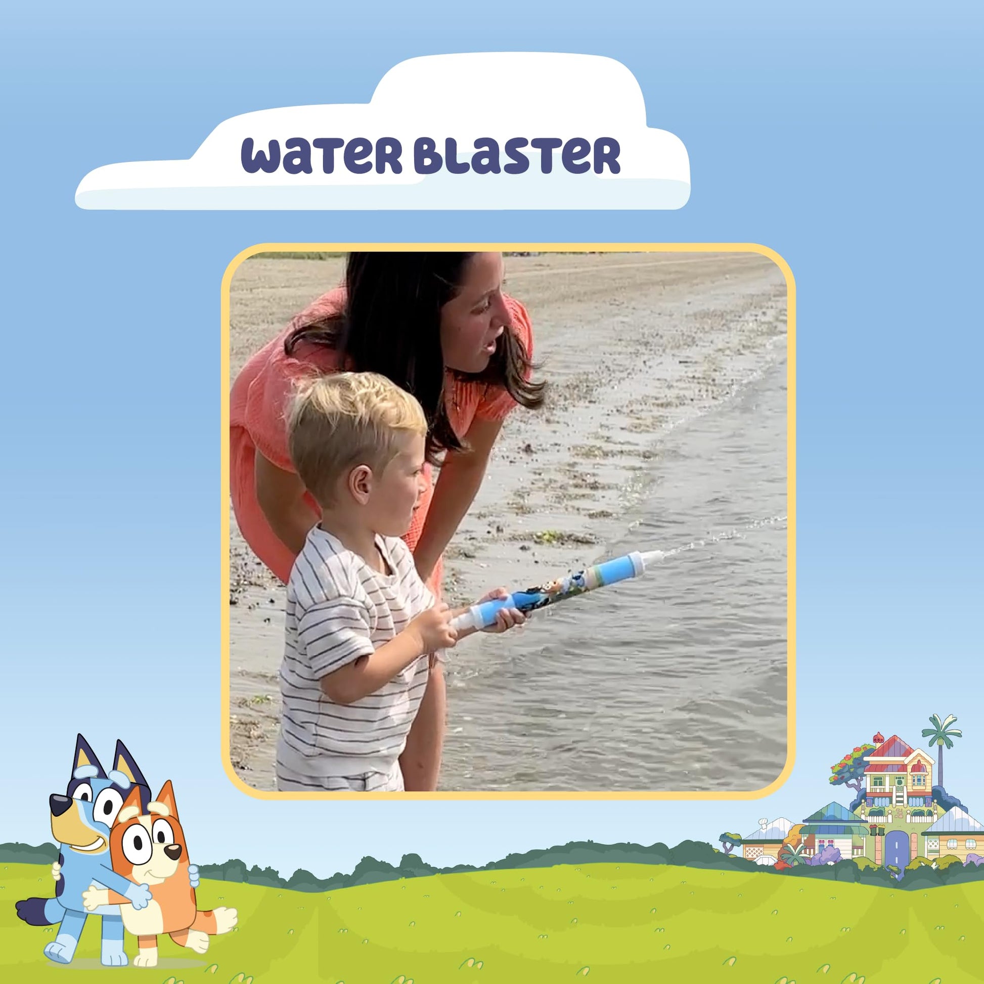 Little Kids Bluey Beach Toys Set | 9pc Sand Toys & Beach Bucket | Ages 3-10, Medium