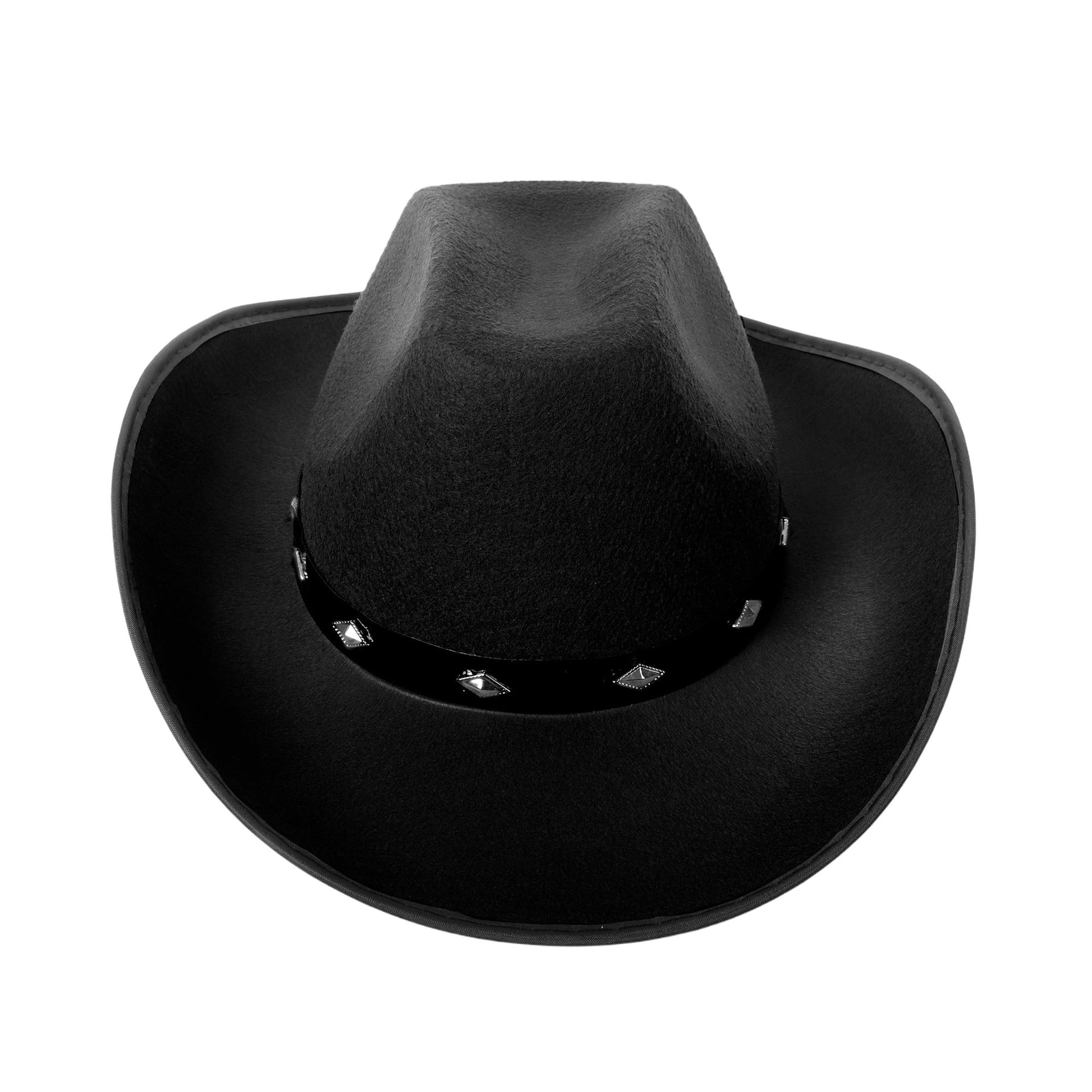 Fun Central Felt Studded Cowboy Hat Party Favor Supplies - Black