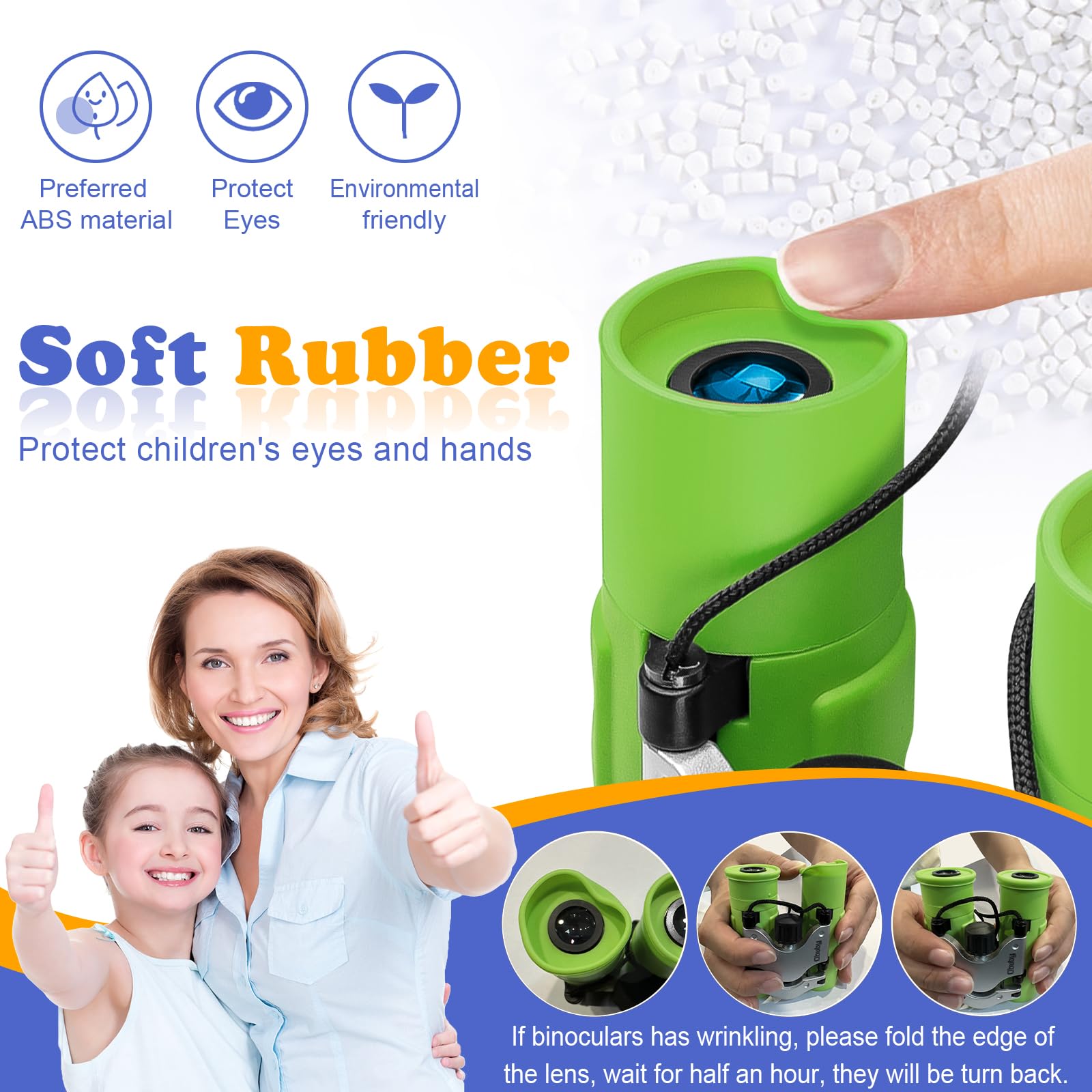 Obuby Real Binoculars for Kids Gifts for 3-12 Years Boys Girls 8x21 High-Resolution Optics Mini Compact Binocular Toys Shockproof Folding Small