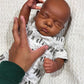 GYCV Reborn Baby Dolls Black Boy 19 Inch Realistic Dark Skin Newborn Doll Soft Body African American Life Like Baby Dolls that Look Real Black Reborn