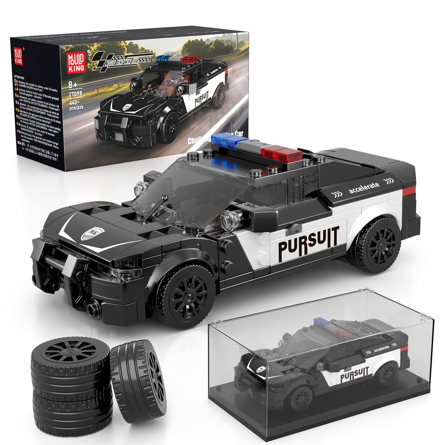 Mould King Speed Champion Hellcat Car Building Kits, MOC Racing Car Toys Model, Vehicle Blocks Set Suitable for Boys to Build, House Decoration Gifts