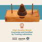BSIRI Fun Puzzle Board Games Gifts of Hanoi Tower (9 Rings) with Wooden Designs for Brain Teasers Logic Games Kids and Adults to Challenges Mastermind