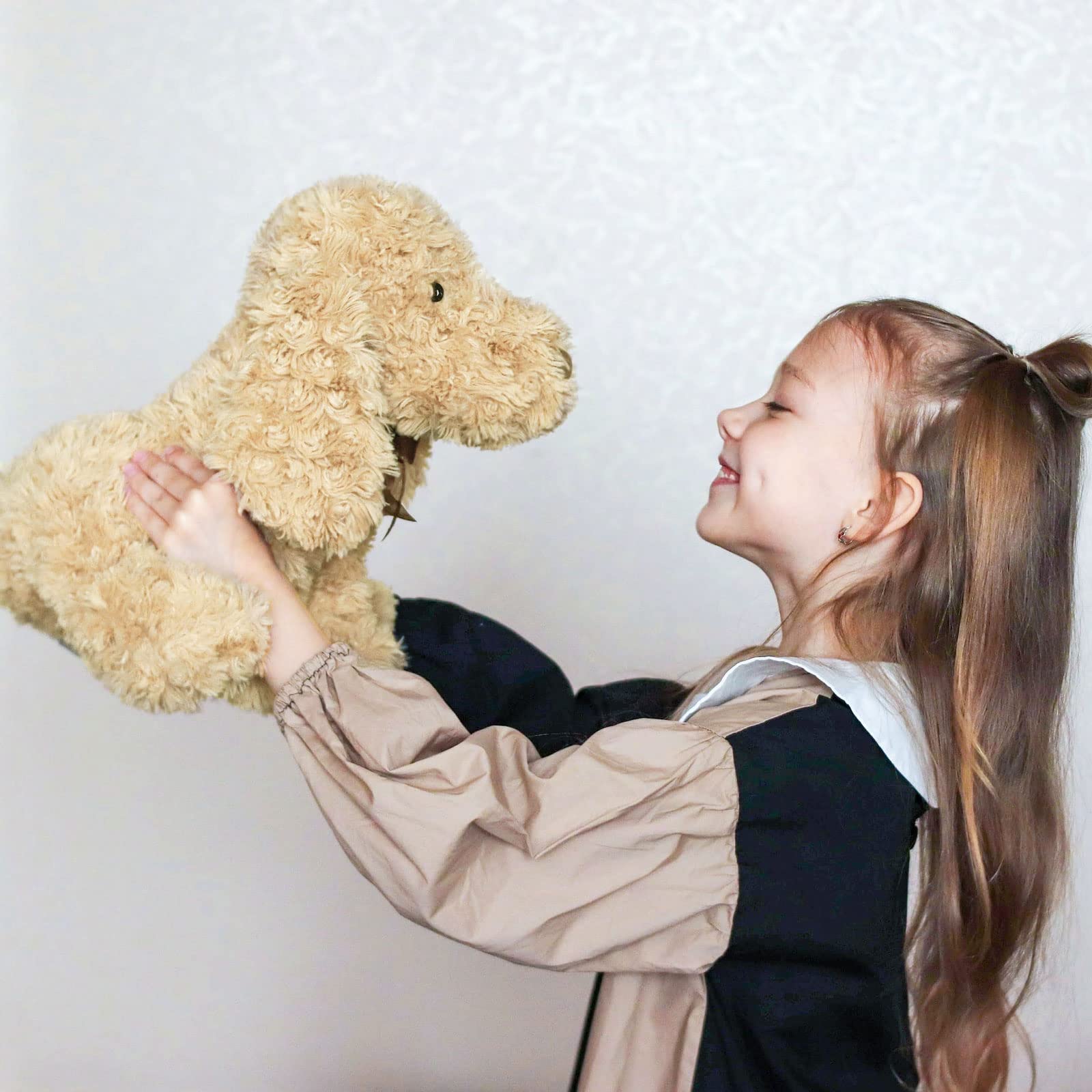 WEIGEDU Poodle Puppy Goldendoodle Stuffed Animal, Golden, 11.8 inch