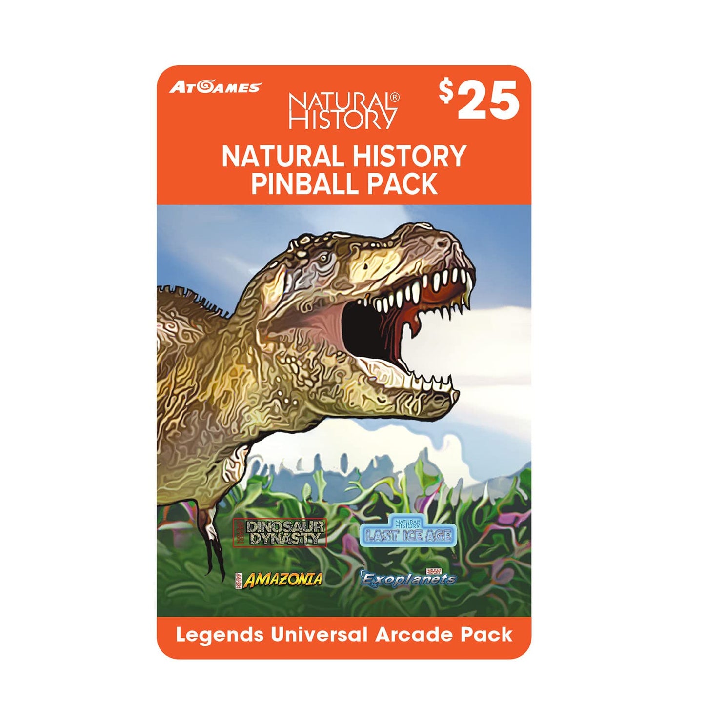 AtGames Natural History Pinball Pack Game Card for All Legends Arcade Machines, Download and Play Pinball Games Amazonia, Dinosaur Dynasty
