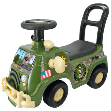 Kiddieland Lights & Sounds Military Activity Truck Ride-On Toddler Vehicle