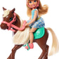 Barbie Club Chelsea Doll & Horse Set, Blonde Small Doll in Removable Skirt & Brown Pony with Blonde Mane, Plus Riding Accessories