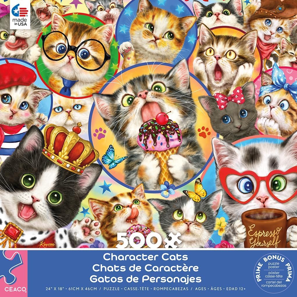 Ceaco - Character Cats - 500 Piece Jigsaw Puzzle for Adults