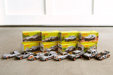Matchbox Cars, Set of 8 Die-Cast Cars in 1:64 Scale with Premium Decos Including 1 Exclusive Vehicle, True Grip Tires, Platinum-Tone Finish,