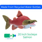 The Petting Zoo Sockeye Salmon Stuffed Animal Plushie, Gifts for Kids, Wild Onez Sealife River Fish Animals, Red Sockeye Salmon Plush Toy 20 Inches