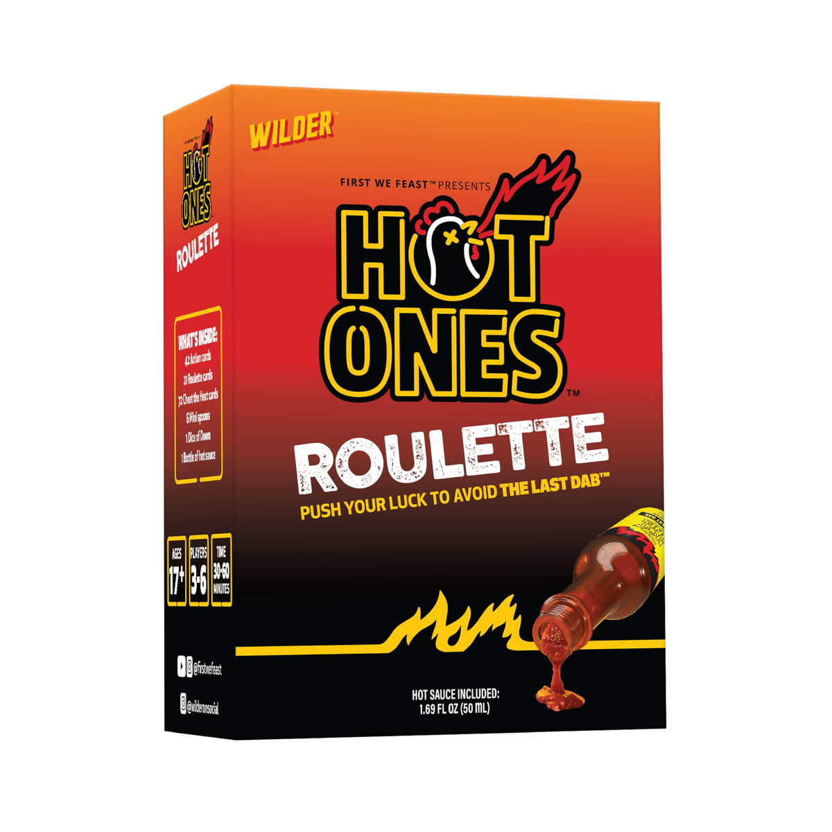 Hot Ones Roulette - Hot Sauce Included - A Push Your Luck Party Game