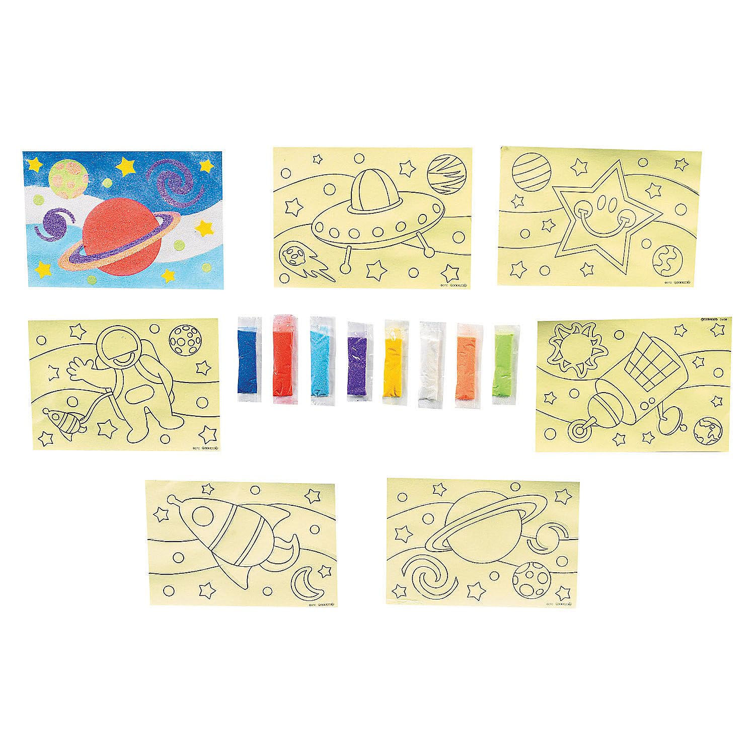 Fun Express Awesome Outer Space! Sand Art - Crafts for Kids and Fun Home Activities - VBS 2026 Vacation Bible School Supplies/Decor