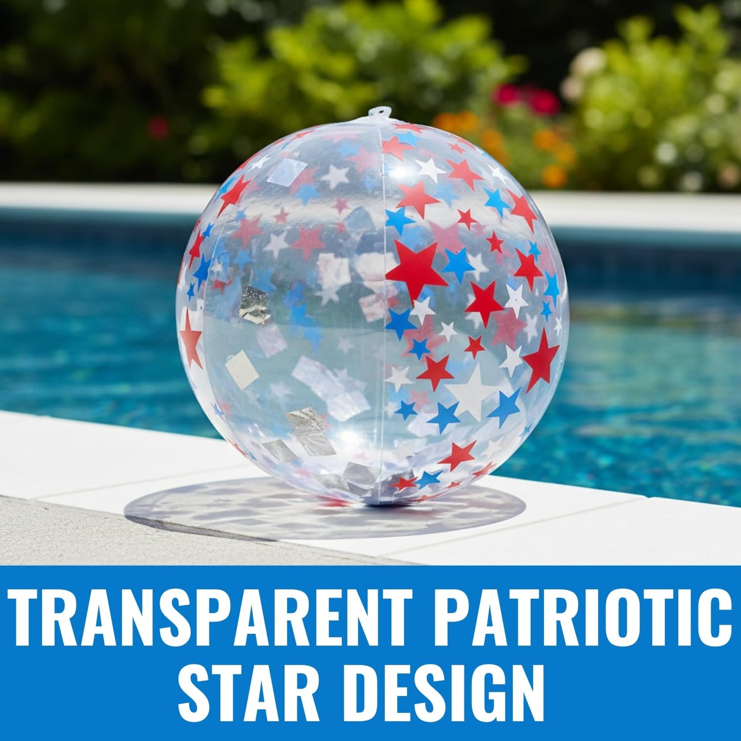 Fun Express Patriotic Glitter Beach Ball - Toys - 12 Pieces
