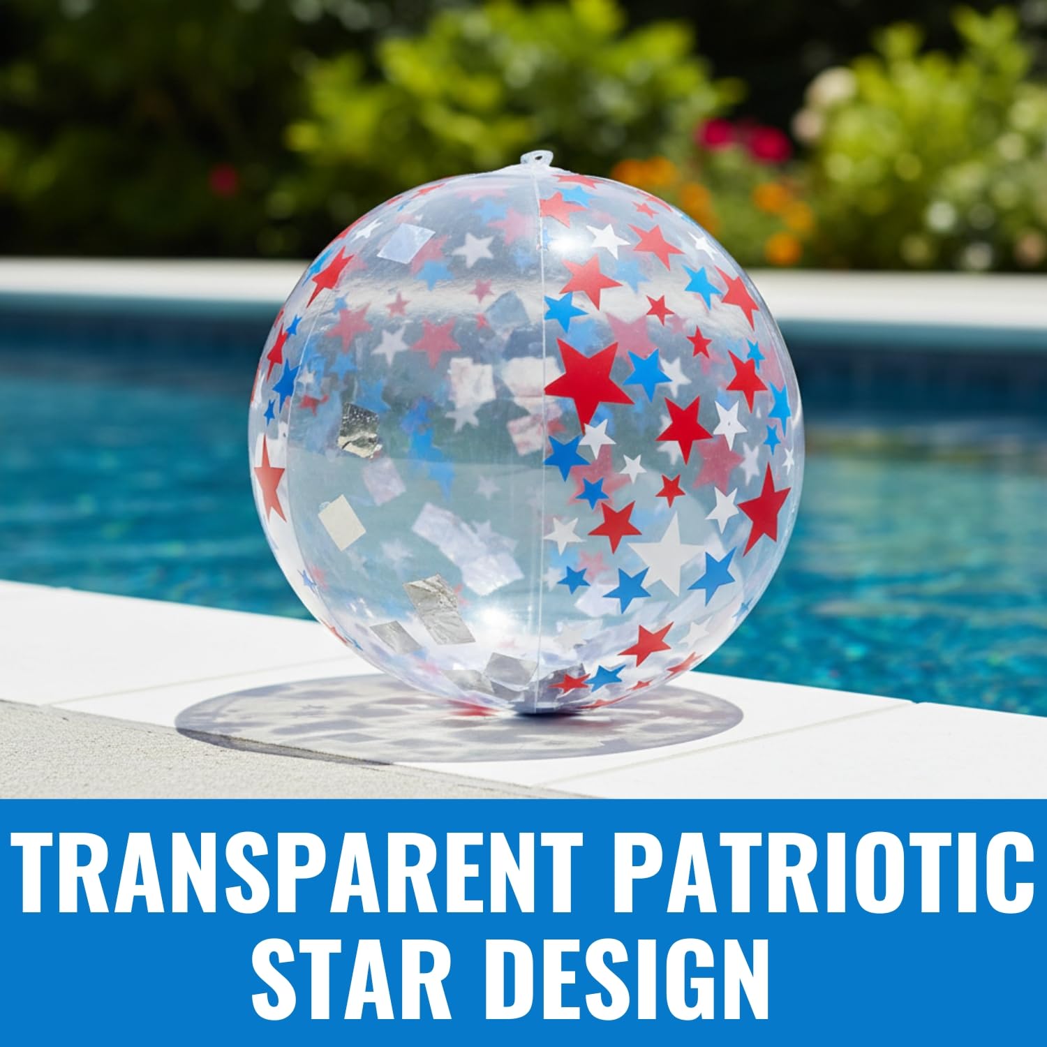 Fun Express Patriotic Glitter Beach Ball - Toys - 12 Pieces