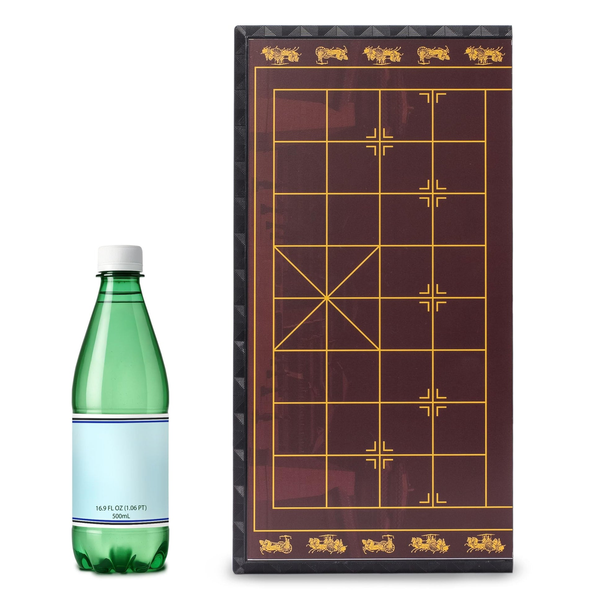 Yellow Mountain Imports Large Chinese Chess (Xiangqi) Magnetic Travel Board Game Set (14.6-inch) with Black Playing Pieces