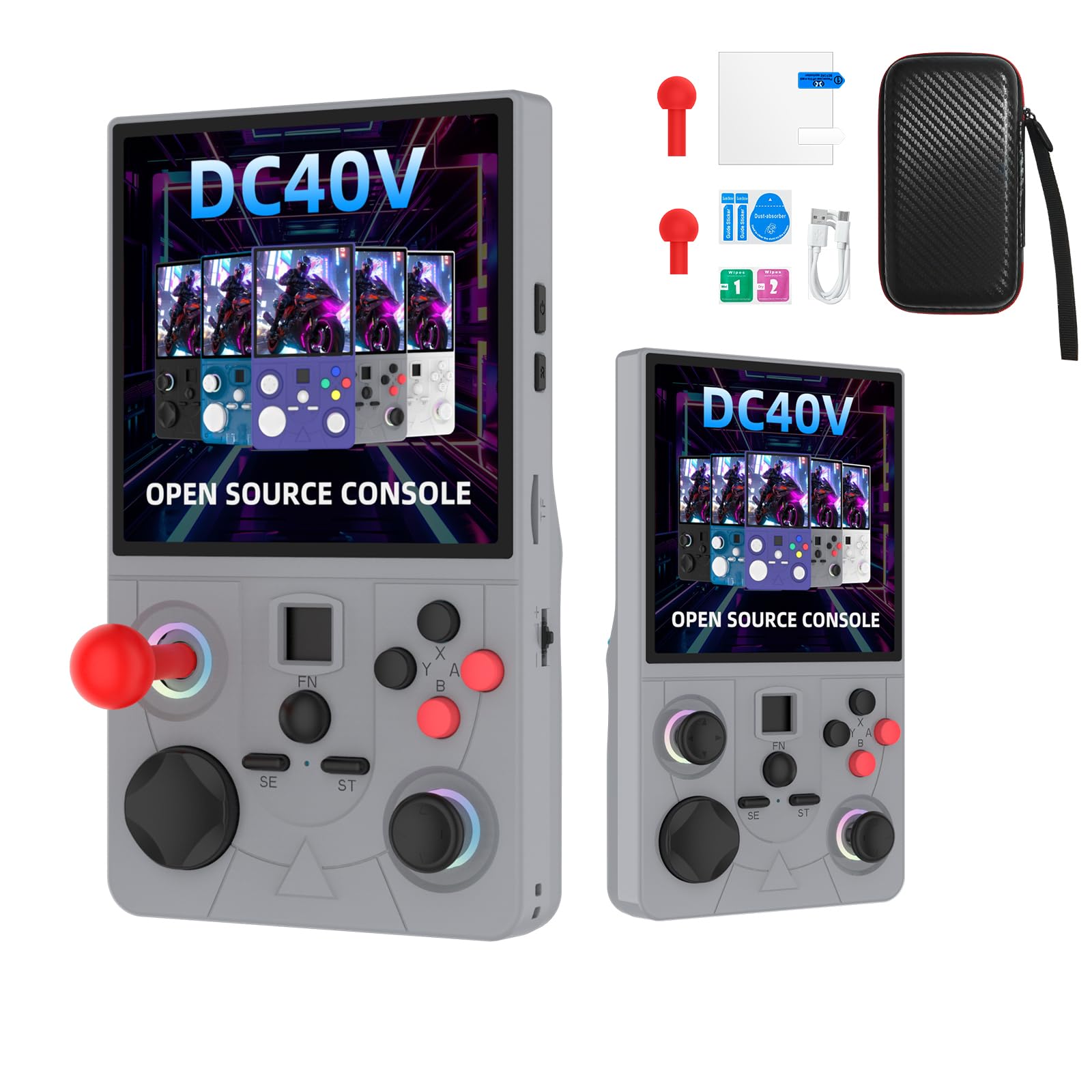 CWOHNRT DC40V Retro Handheld Game Console ,4.0 Inch IPS Screen Open Source Retro Video Gaming Console,Preloaded Classic Games with Multiple