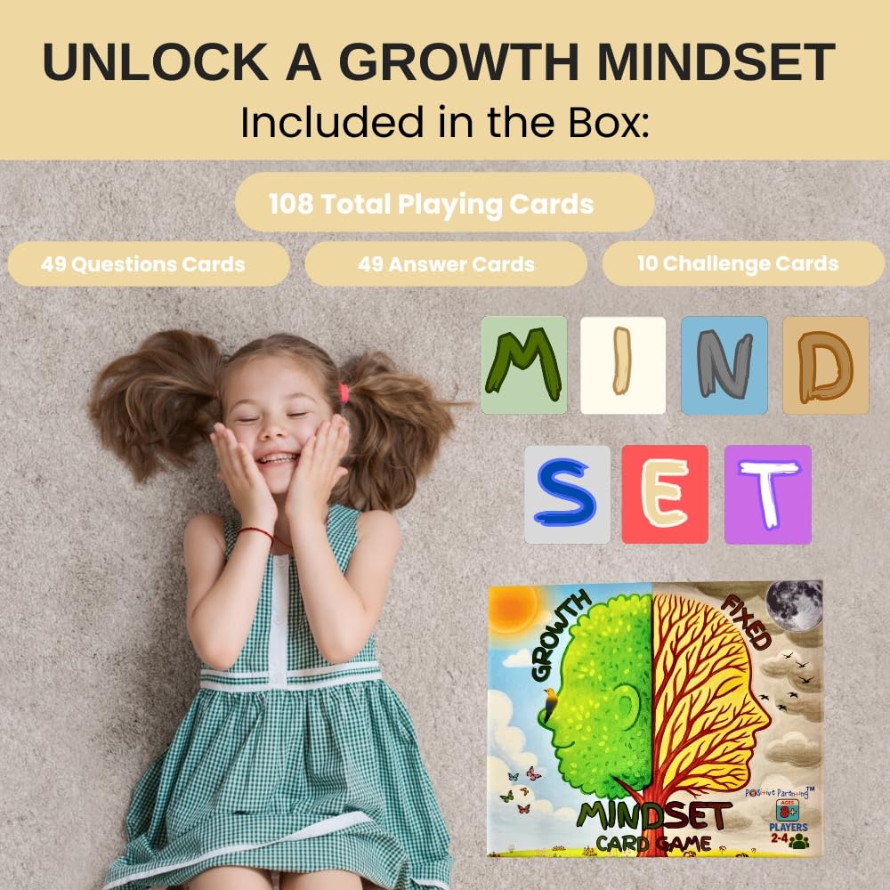 Thought-Spot Growth/Fixed Mindset Card Game: Cultivates Coping & Social Skills; Develops Resilience; Reduces Meltdowns/Stress; Affirmation Cards
