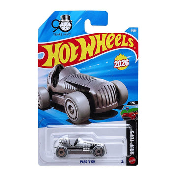 Hot Wheels Pass 'N Go [Silver] Drop Tops 1/5, 5/250 New for 2026! 1:64 Scale Diecast Toy Vehicle