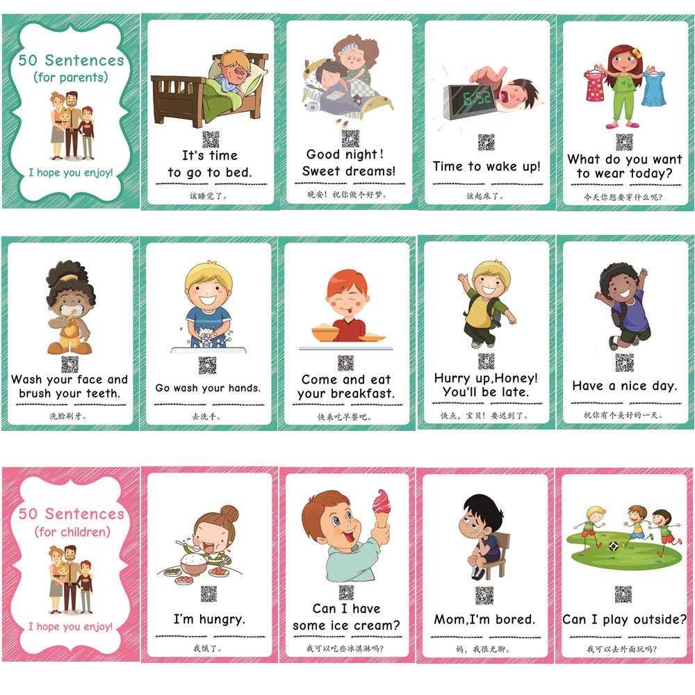 100 Parent-Child Daily Conversation Starters Cards with Picture