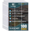 1800 Pockets Trading Card Sleeves, Premium 9-Pocket 100 Pages, Double-Sided Baseball Binder Sleeves, Protectors Binder Sheets for TCG Card Storage