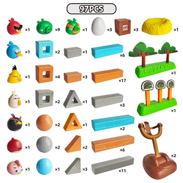 ROLOSO Newly Licensed Angry Birds Toys Playsets Build N’ Launch Construction Brick Assembly Building Blocks Sets Pig City Strike 2 Takedown Space
