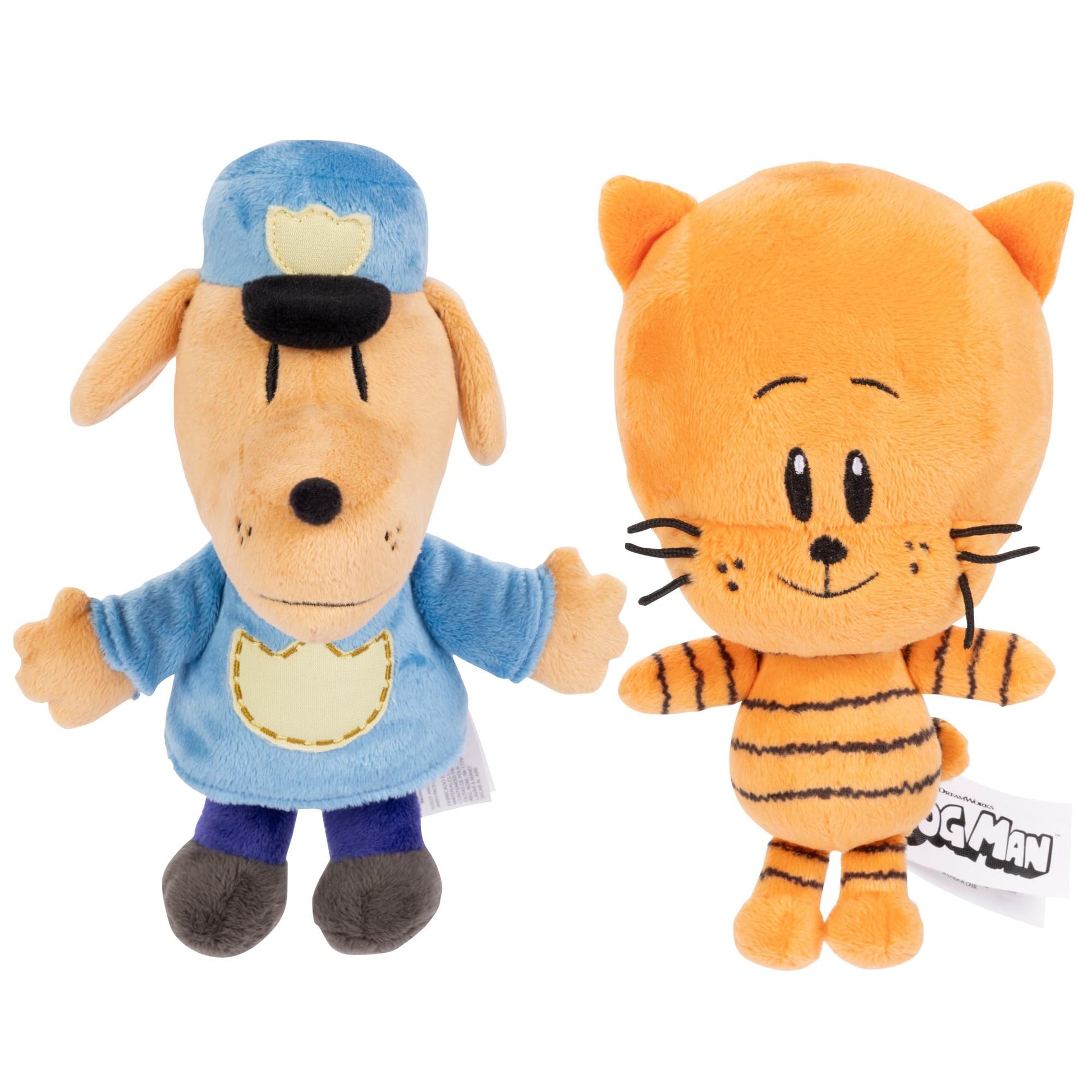 JAKKS Pacific Dog Man Movie Plush - Dog Man and Lil Petey Plush 2-Pack, Collect All Dogman Plush, Based on The Dog Man Movie, for Kids Ages 4 Years