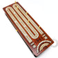 House of Cribbage - Continuous Cribbage Board/Box Inlaid in Bloodwood/Maple - 2 Track - Sliding Lid with Score Marking Fields for Skunks, Corners