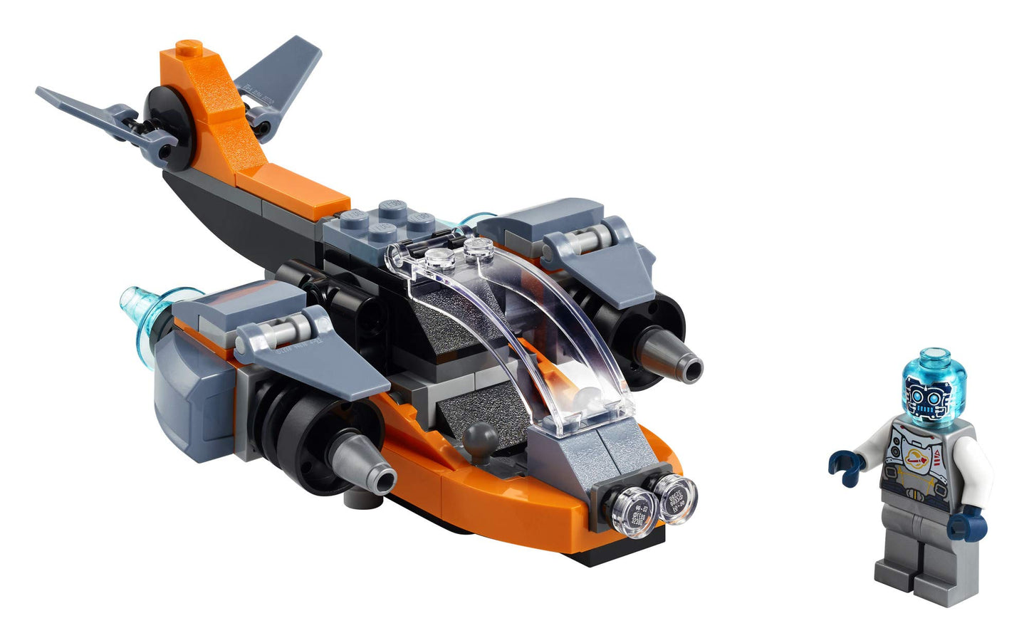 LEGO Creator 3 in 1 Cyber Drone Space Toys, Transforms from Drone to Cyber Mech or Cyber Scooter, Space Toy Building Set, Gift for 6 Plus Year Old
