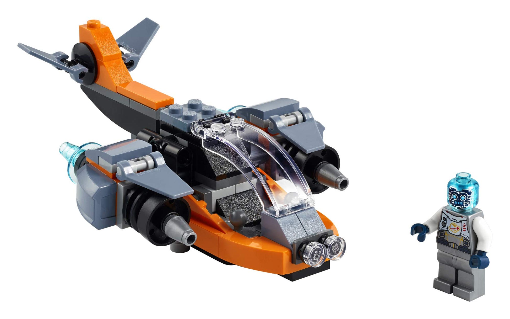 LEGO Creator 3 in 1 Cyber Drone Space Toys, Transforms from Drone to Cyber Mech or Cyber Scooter, Space Toy Building Set, Gift for 6 Plus Year Old