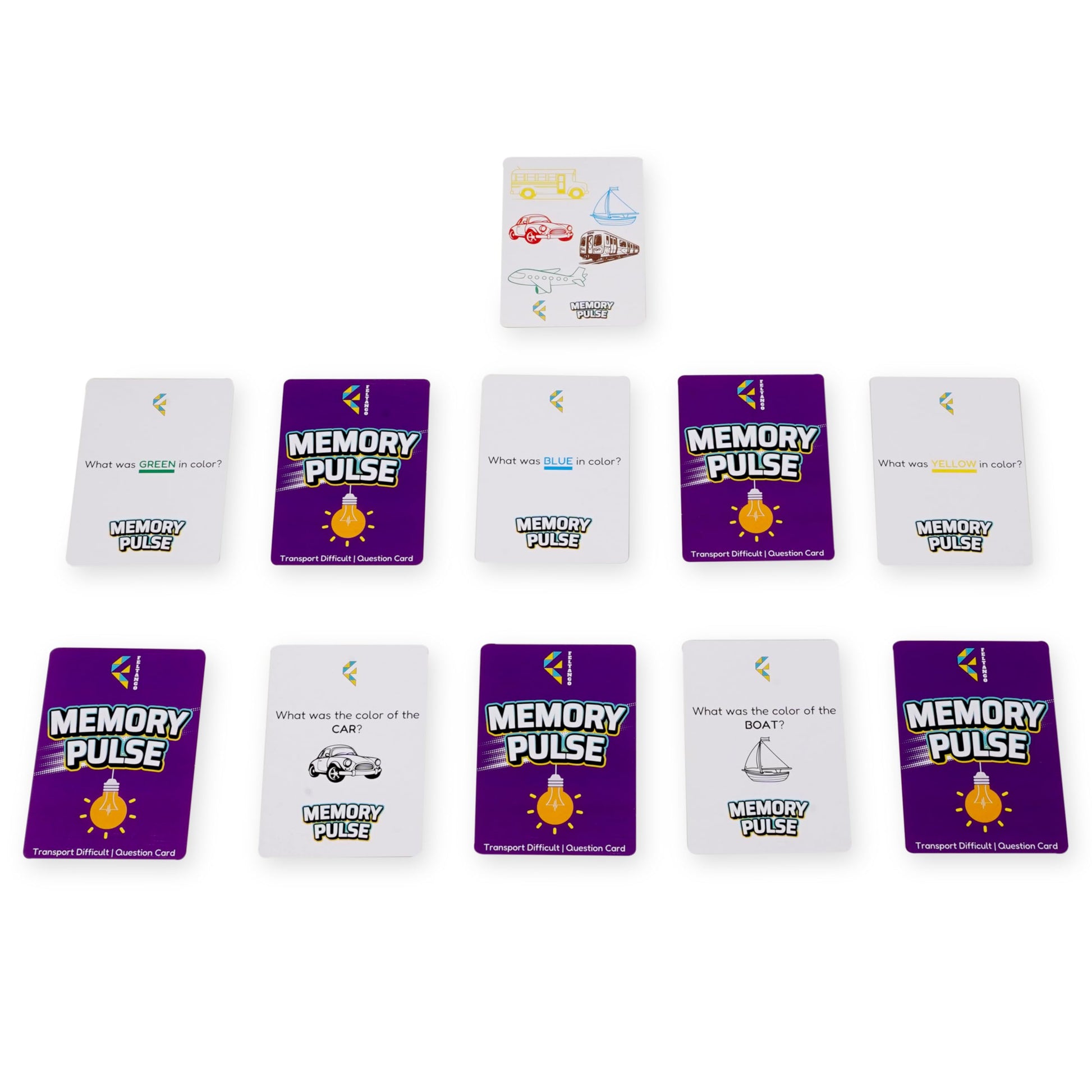 Feltango Memory Pulse, Memory Game for Kids and Adults, Card Games, Board Games, Family Brain Games, Learning Games, Game Night, Travel Games, Ages 5+
