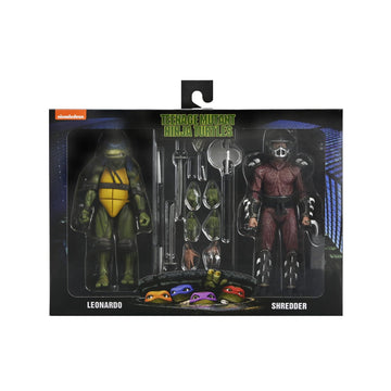 NECA Teenage Mutant Ninja Turtles Leonardo and Shredder Action Figures, 2-Pack with Accessories, Collectible Set
