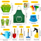 Kids Gardening Tools Set Includes Toddler Gardening Gloves, Sturdy Tote Bag, Watering Can, Shovel, Rake, Trowel, Children Apron, Garden Notebook