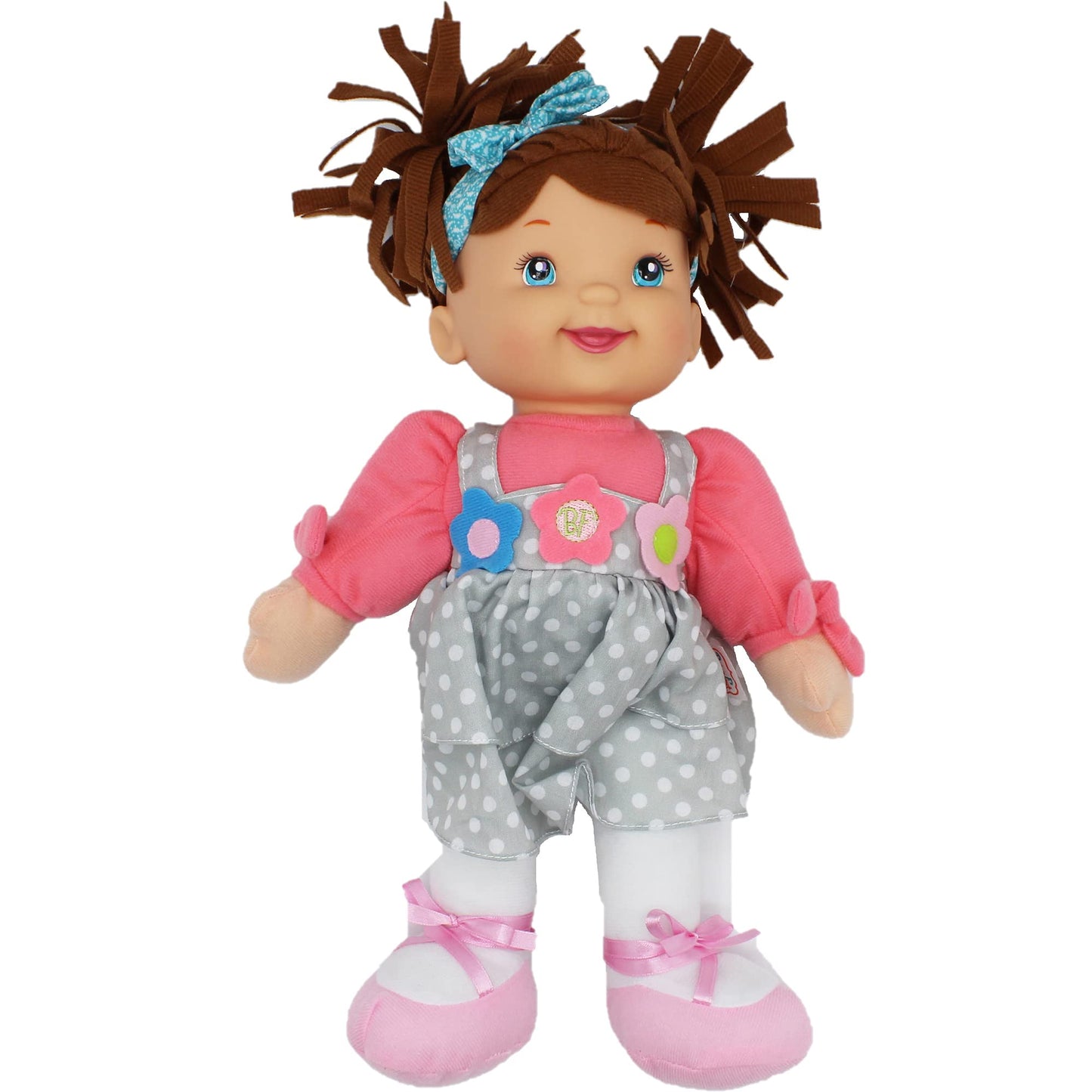 Goldberger's Baby's First: Little Talker Brunette Doll - Says 20 Random Phrases When Tummy is Pressed, Machine Washable - Safe for Children Ages 1