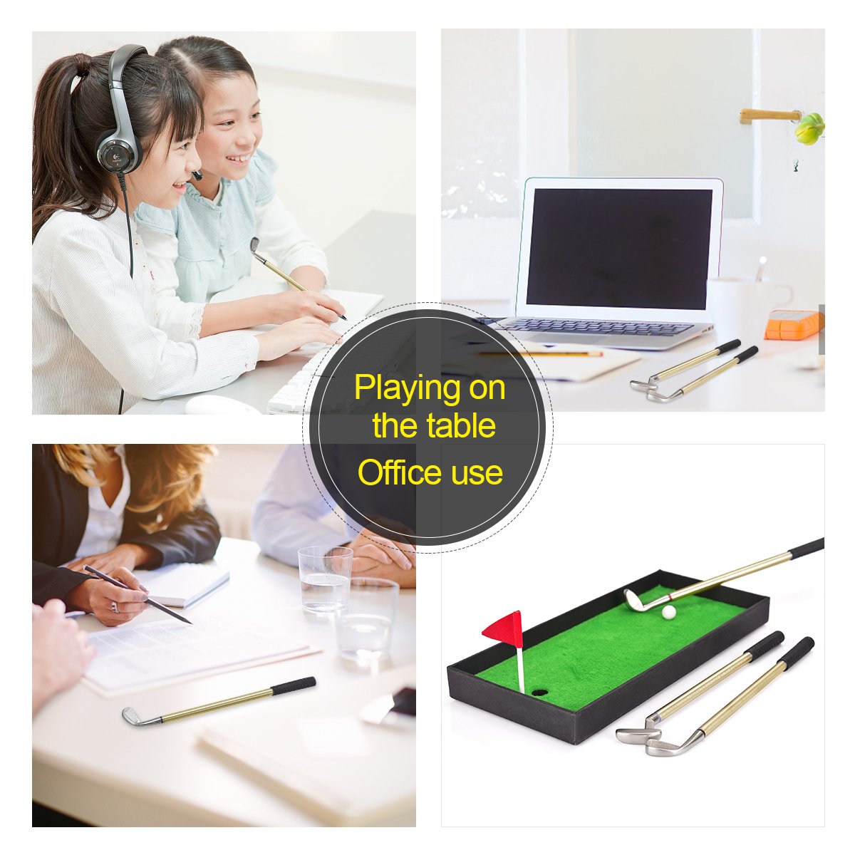 Juboury Golf Pen Gift Set,Mini Office Desk Golf Pens Game