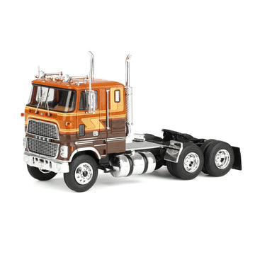 1976 CL 9000 Truck Tractor Brown Two-Tone with Graphics 1/64 Diecast Model by IXO Models U64TR009
