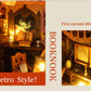 Fansetoyuma DIY Miniature Book Nook Dollhouse Room Kit for Teens and Adults-Magic Library