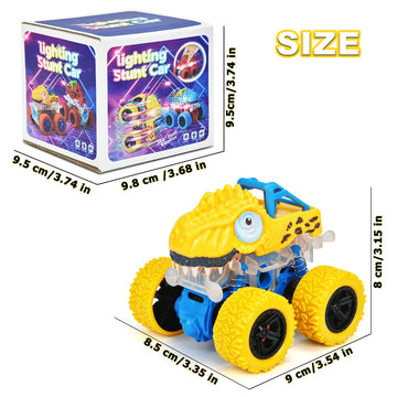 TQBYNJ 2-5 Years Old Boys Dinosaur Toy, Push and Pull Friction Dinosaur Monster Truck, Suitable for Preschoolers, Birthday, Easter, Halloween Party
