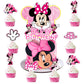 Pink Mouse Birthday Cake Topper for Girls, 25 Pcs Cute Mouse Cake Topper and Cupcake Toppers Set, Cartoon Themed Celebration Cake Decor, Perfect