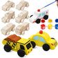 WANTKA 12 Pieces Unfinished Wooden Cars Wood DIY Car Toys Wood Crafts Painting Crafts Kit for Student Easy Woodworking Set Family Activities Arts