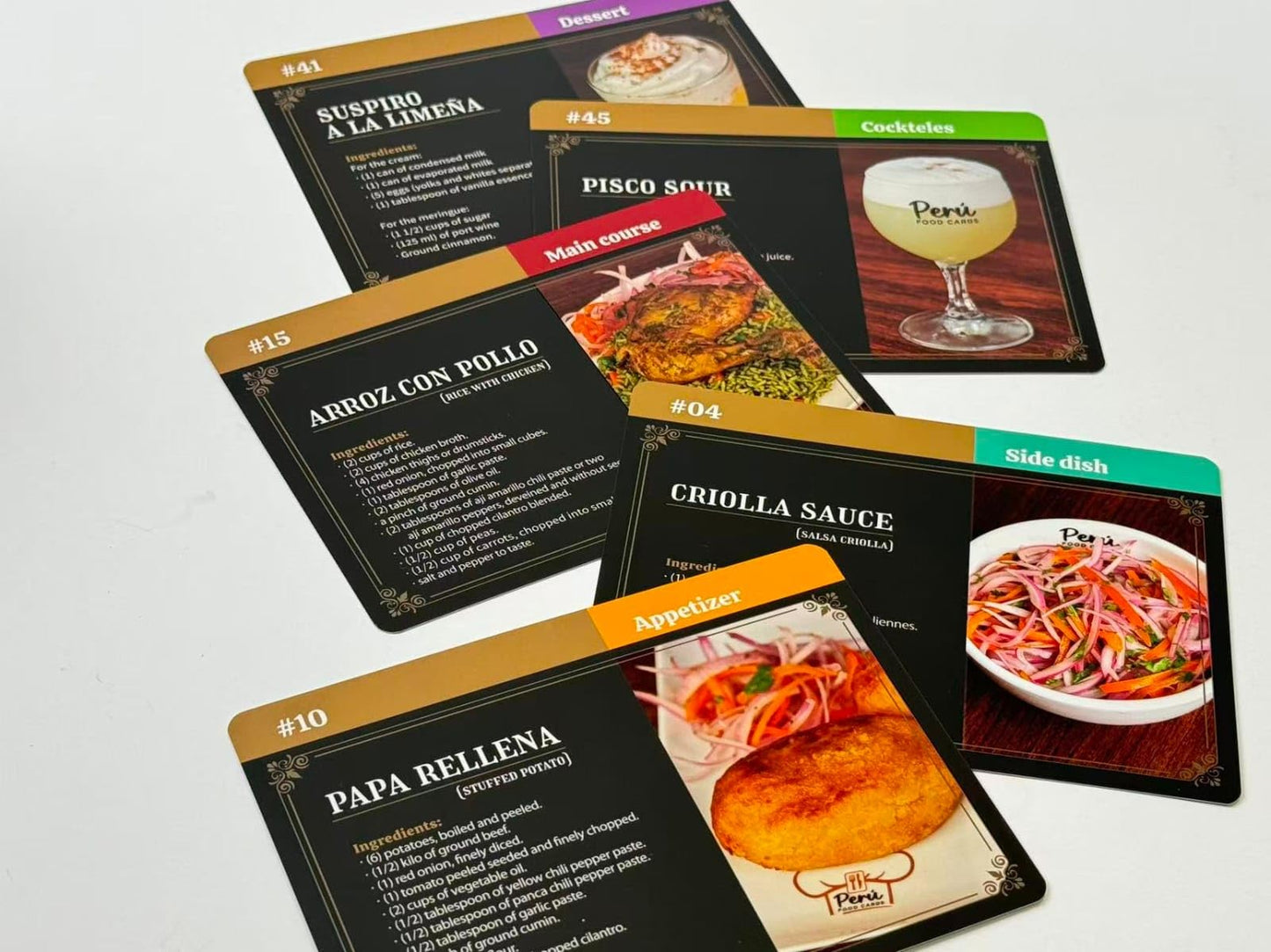 Peruviaan Food Peru Food Cards - Version in English - Flash Cards New Experience to Cook a Peruvian Traditional Food 45 Recepies Step by Step wiht QR