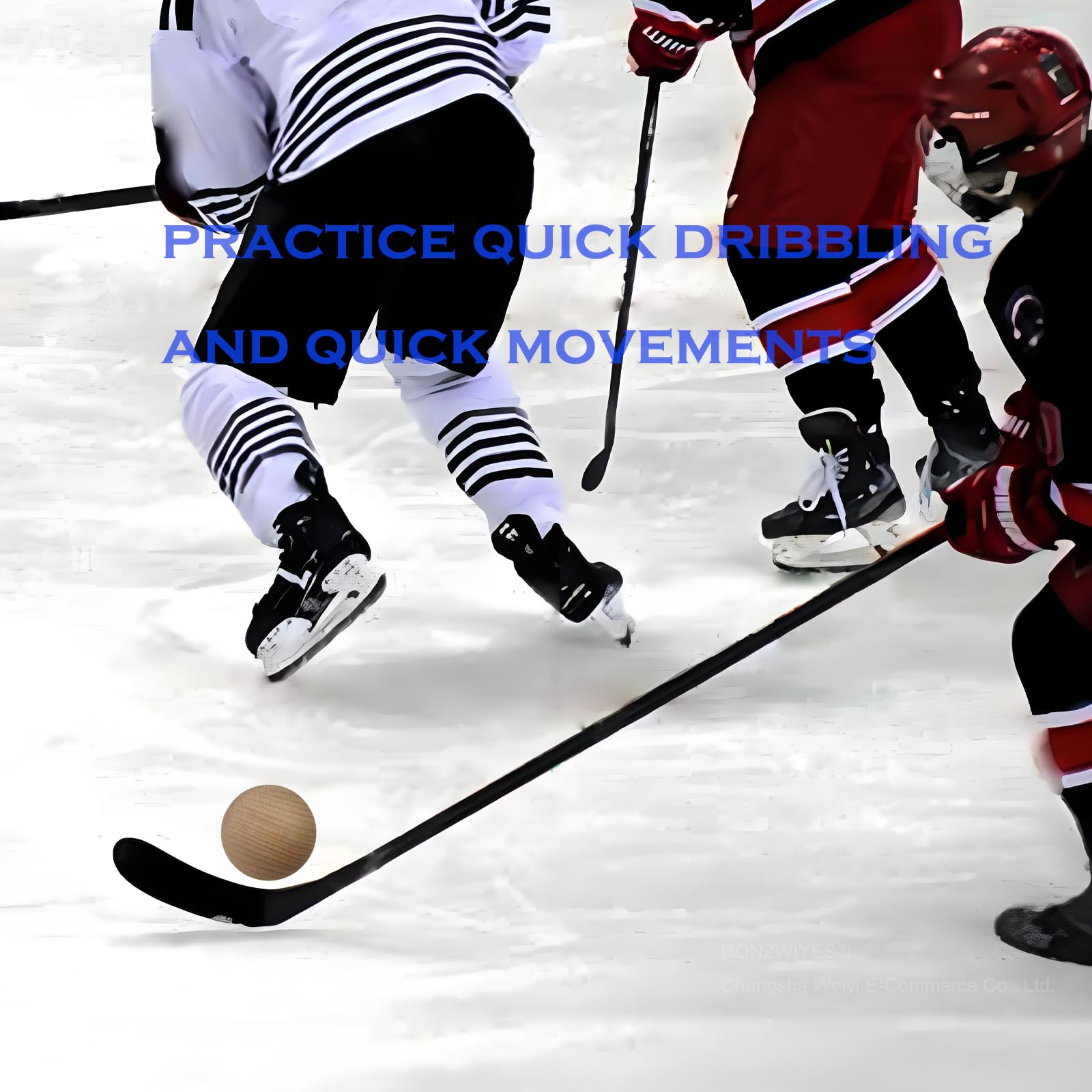 DONZWIYES Wooden Bockey Balls for Stickhandling and Training (2" 4-Pack)
