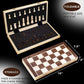 AMEROUS 15 Inches Magnetic Wooden Chess Set - 2 Extra Queens - Folding Board - Pieces Storage Slots, Handmade Portable Travel Chess Game - Beginner