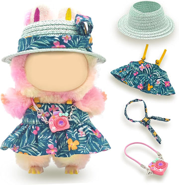 Cute 17cm Doll Clothes Set 4Pcs Kawaii Dresses with Free Hat, Camera, Silk Scarf, and Pendant Accessories?NO Doll?